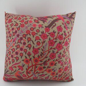 13.5" Red Tree of Life Pillow made crisscross style in reverse side.